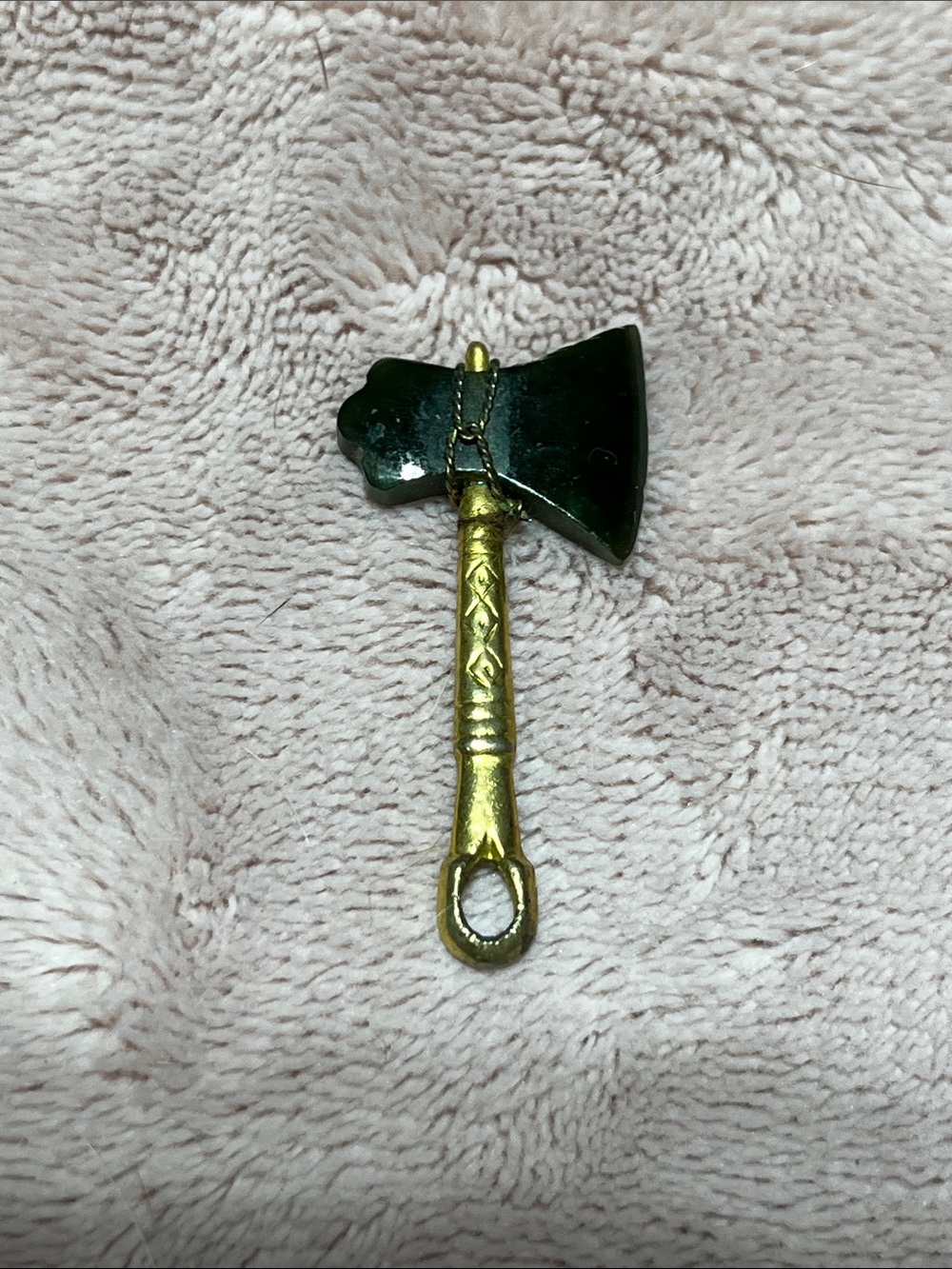 Brass and Black Axe Pendant Necklace - Men Accessories